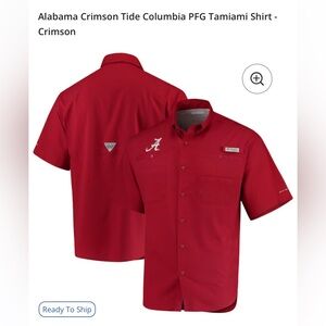 Columbia Collegiate PFG Tamiami Short Sleeve Shirt in Crimson XLarge, Alabama